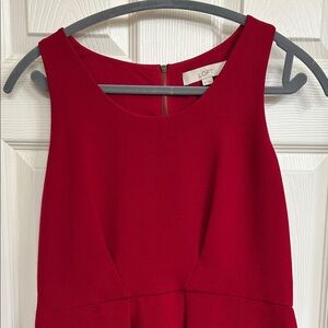 LOFT Vibrant Red Sleeveless Mini Dress